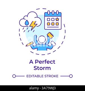 Perfect storm multi color concept icon Stock Vector