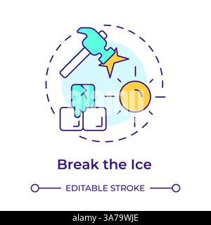 Break ice multi color concept icon Stock Vector