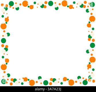 Colorful Irish Bubble Frame in Green Orange and White for Saint Patricks Day Stock Vector