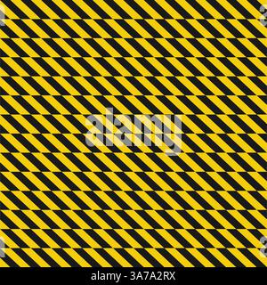 Diagonal Black Yellow Striped Geometric Pattern, Safety Background Stock Vector