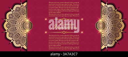 Luxury ornamental mandala background with golden arabesque patterns, element for invitation, meditation poster, yoga, wedding, book cover, cover page Stock Vector