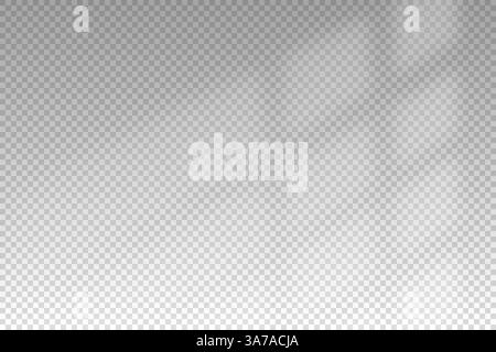 Shadow from light window. Overlay shade blinds. Reflect sun beams on wall. Reflecting shades jalousie isolated on transparant background. Reflected Stock Vector