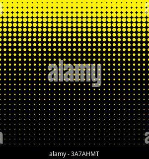 Beautiful seamless vector yellow dotted pattern on black background. Stock Vector