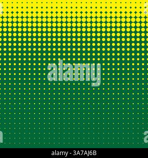 Beautiful seamless vector yellow dotted pattern on green background. Stock Vector