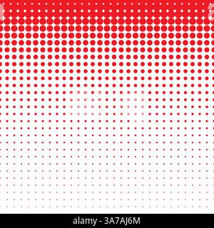 Beautiful seamless vector red dotted pattern on white background. Stock Vector