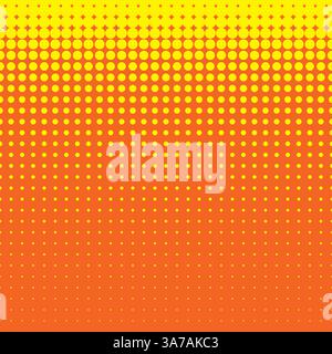 Beautiful seamless vector yellow dotted pattern on orange background. Stock Vector