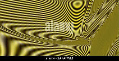 Abstract circular striped background. Pattern with optical illusion. 3D geometrical vector illustration. Stock Vector