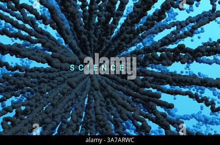 Point explode. Array with dynamic emitted particles. 3d technology style. Abstract background. Vector illustration. Stock Vector