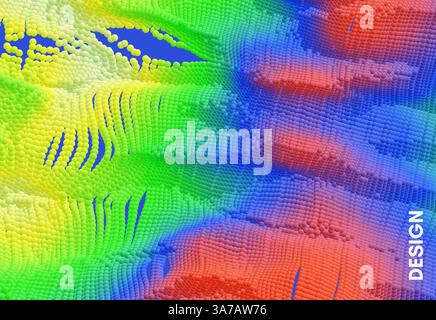 Particles stream. Abstract background with trendy gradients. 3d vector illustration for advertising, marketing or presentation. Stock Vector