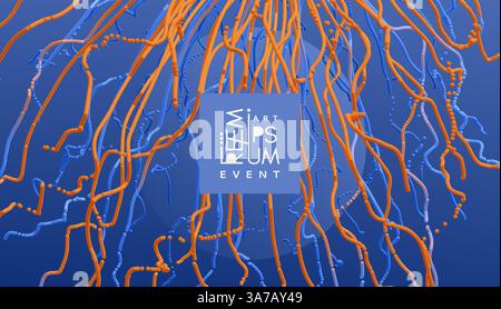 Connection structure with dynamic particles. Abstract background with dynamic effect. Futuristic technology style. 3d vector illustration. Stock Vector