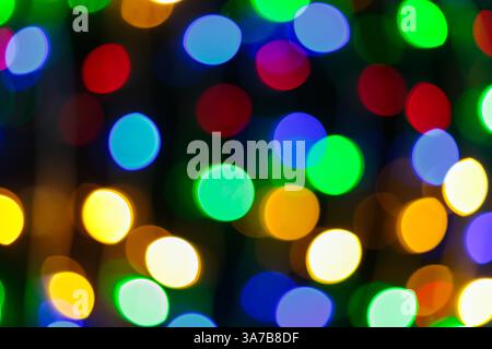 Abstract Multi-Colored Lights Blurred Bokeh Background Stock Photo