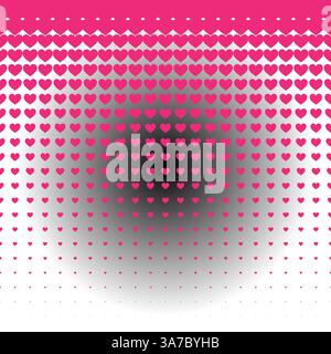 hearts pattern embossed background Stock Vector
