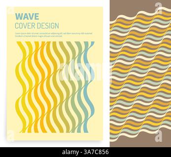 Abstract dynamic template with wavy curved ribbons. Modern cover design. 3d vector illustration for brochure, poster, presentation, flyer or banner. Stock Vector