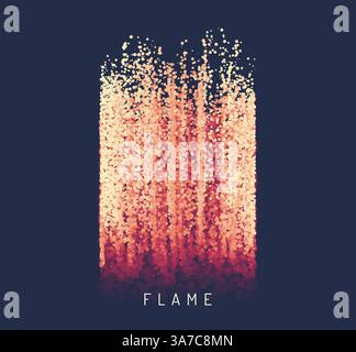 Flame fire background for design and presentation. A burst of sparks from the fire. Vector illustration with motion effect. Can be used for advertisin Stock Vector