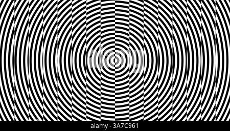 3D wavy background with ripple effect. Black and white pattern. Optical illusion dynamic pattern with displacement from multiple sliced lines. Abstrac Stock Vector
