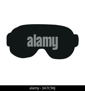 Vector hand drawn snowboard mask silhouette isolated on white background Stock Vector