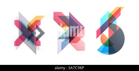 Abstract geometric design. Vector illustration made of various overlapping elements. Applicable for banners, placards, posters, flyers. Stock Vector