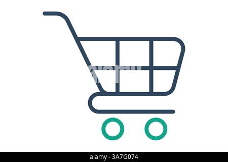 Shopping cart icon. line icon style. icon related to digital marketing. business elements vector illustration Stock Vector