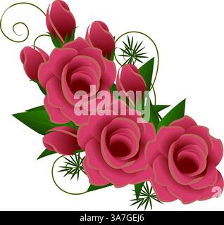 Bunch of roses. Stock Vector