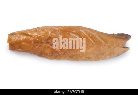 Studio shot of a smoked mackerel fillet cut out against a white background Stock Photo