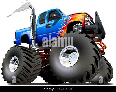 Cartoon Monster Truck. Available EPS-10 separated by groups and layers with transparency effects for one-click recolor Stock Vector