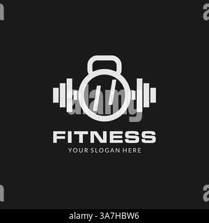 Initial II fitness logo with creative kettlebell icon design style vector graphic Stock Vector