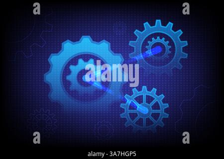 Abstract Cogs and gear wheel technical background. hi-tech digital technology and engineering Stock Vector