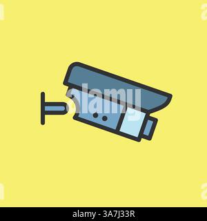CCTV icon, video surveillance made flat color style, sign linear camera for use logo and other design Stock Vector