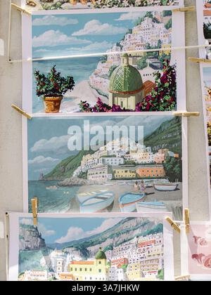 Postcard Italy Coastal Town Amalfi Coast Landscape Stock Photo - Alamy