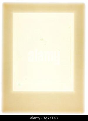 An ethereal artwork features a faint silhouette of a profile, surrounded by a soft, glowing border, suggesting a dreamlike quality and an air of mystery. The outlines evoke a sense of introspection and contemplation., Classic art with a modern twist reimagined by Artotop, Pessima, plate three from Yvette Guilbert, 1898, printed 1930, Henri de Toulouse-Lautrec (French, 1864-1901), printed by Westminster Press (English, 20th century), published by the Ernest Brown & Phillips (English, 20th century), France, Lithograph (crayon) in purple or violet on cream wove paper hinged at top corners to gray Stock Photo