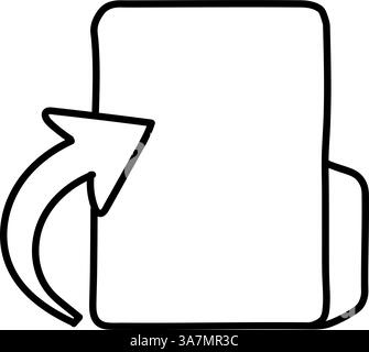 Upload folder icon. Hand drawn vector illustration. Editable line stroke. Stock Vector