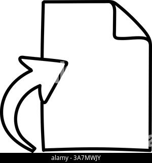 Upload document icon. Hand drawn vector illustration. Editable line stroke. Stock Vector