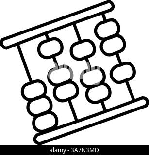 Abacus icon. Hand drawn vector illustration. Editable line stroke. Stock Vector