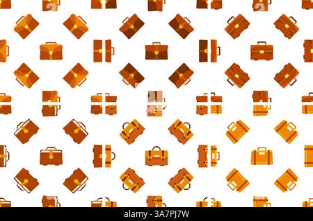Seamless pattern with briefcases and suitcases representing business and travel Stock Vector