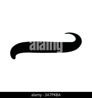 Swoosh Icon Hand Drawn w Text Tail Baseball Swash - Black and White Thick Lines Stock Vector