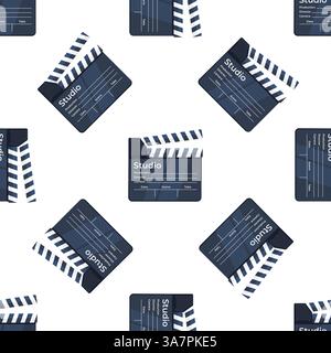 Movie Clapperboard Pattern Symbolizing Film Production and Direction Stock Vector