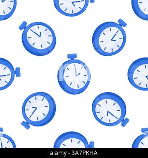 Blue Stopwatch Pattern Showing Time Passing Quickly Stock Vector