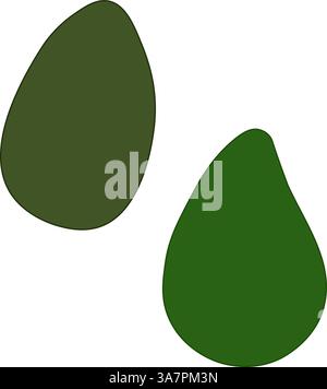 avocado food icon. Avocado vector flat fruit whole  isolated on white background. Summer tropical fruits for healthy lifestyle. Vector illustration in Stock Vector