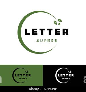 initial letter c leaf or circle leaf icon logo design template Stock Vector