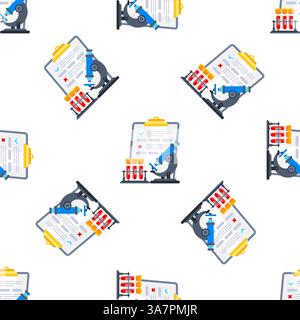 Laboratory equipment performing medical research and blood test analysis Stock Vector