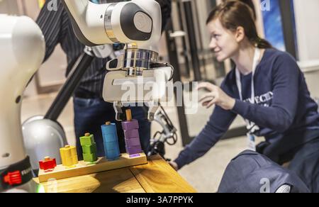 European Robotics Forum (ERF) in Stuttgart. Networking event for researchers, scientists and companies. This year's focus is on synergies between robo Stock Photo
