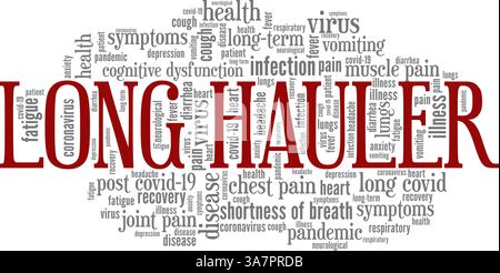 Long Hauler Covid-19 vector illustration word cloud isolated on white background. Stock Vector