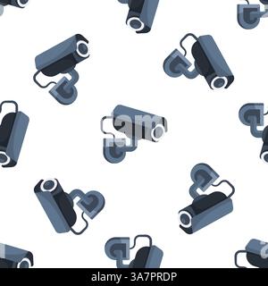 Security camera seamless pattern providing constant surveillance Stock Vector