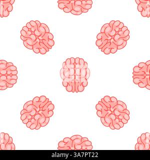 Seamless pattern with brains showing intelligence, creativity and imagination Stock Vector
