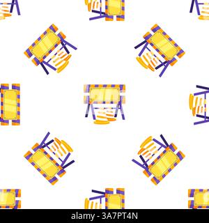 Seamless pattern of roadblocks and traffic cones indicating a construction area Stock Vector