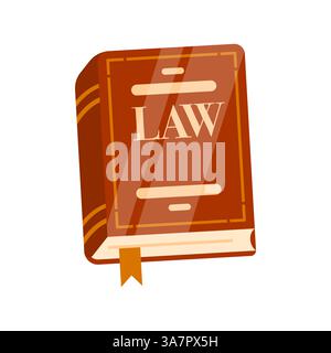 Law book with orange bookmark showing legal knowledge and justice Stock Vector