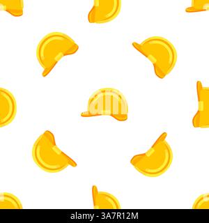 Seamless pattern of yellow safety helmets ensuring workplace safety Stock Vector