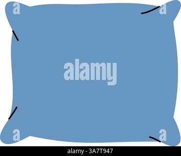 Square pillow. Comfortable pillow for sleep. Vector illustration. Stock Vector