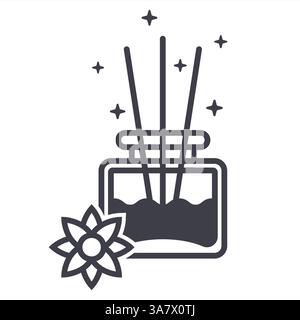 aroma sticks for pleasant smell. flat illustration Stock Vector