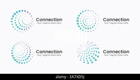 Connection Logo Business Global Technology and Network. Icon Template Collection Sign Symbol Innovation Communication Global. Stock Vector